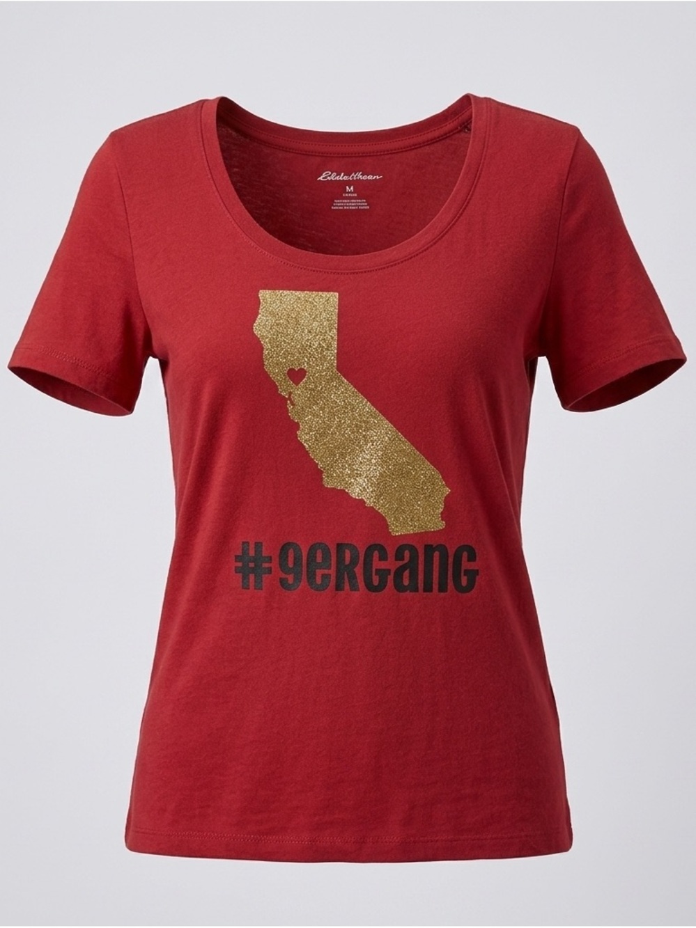 Eddie Bauer Red Tee with Gold Graphic 49ers